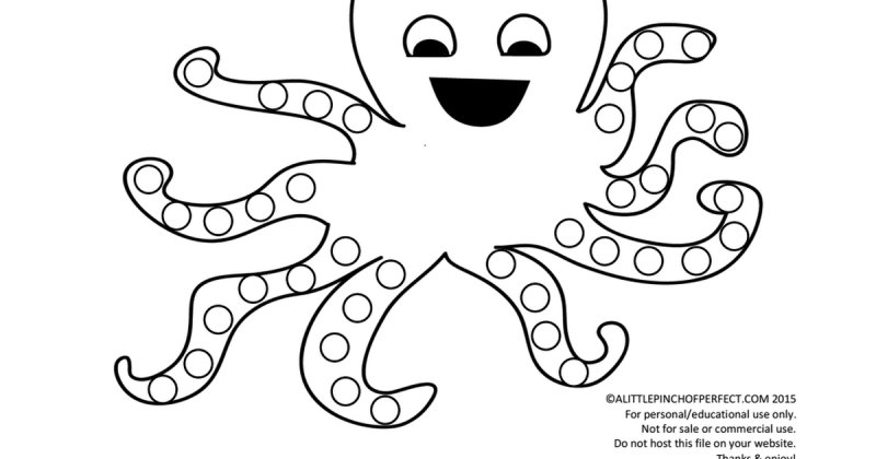 Осьминог шаблон для аппликации