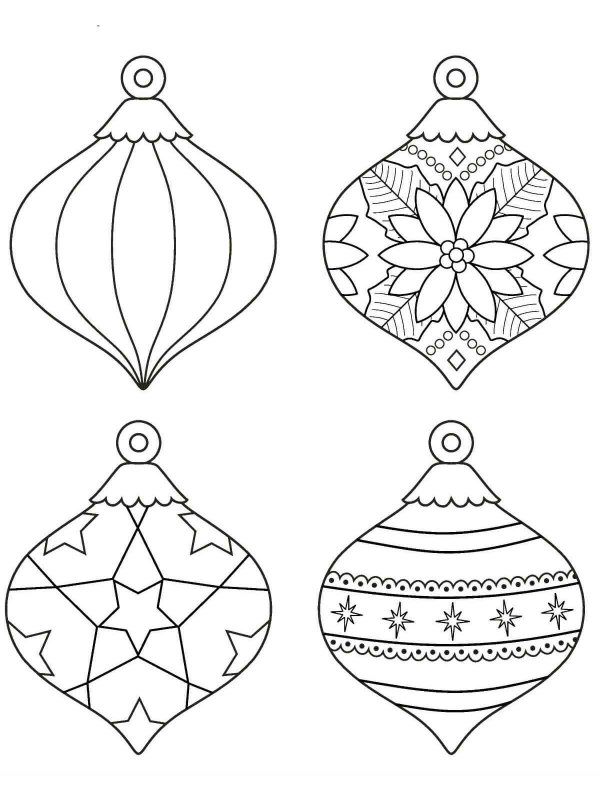 Трафареты новогодних игрушек