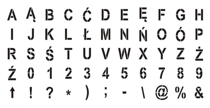 Трафарет букв и цифр