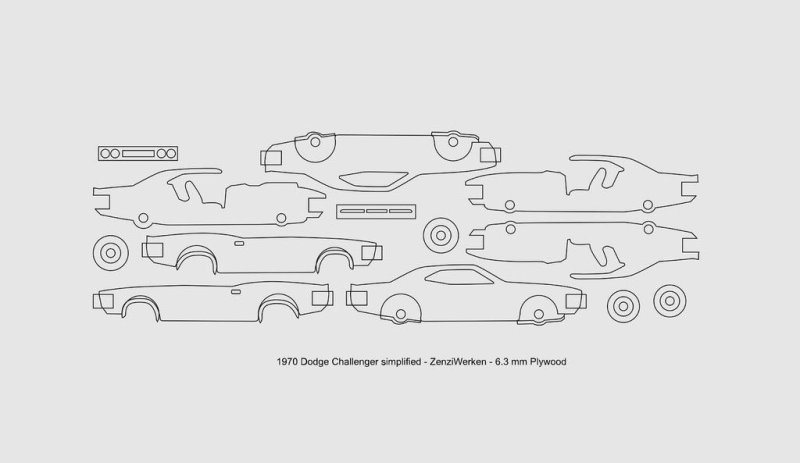 Dodge Challenger 1970 чертеж