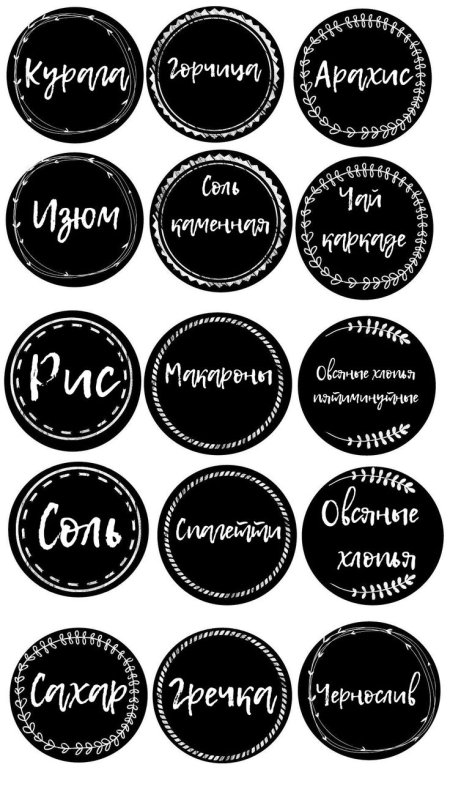 Наклейки на специи круглые