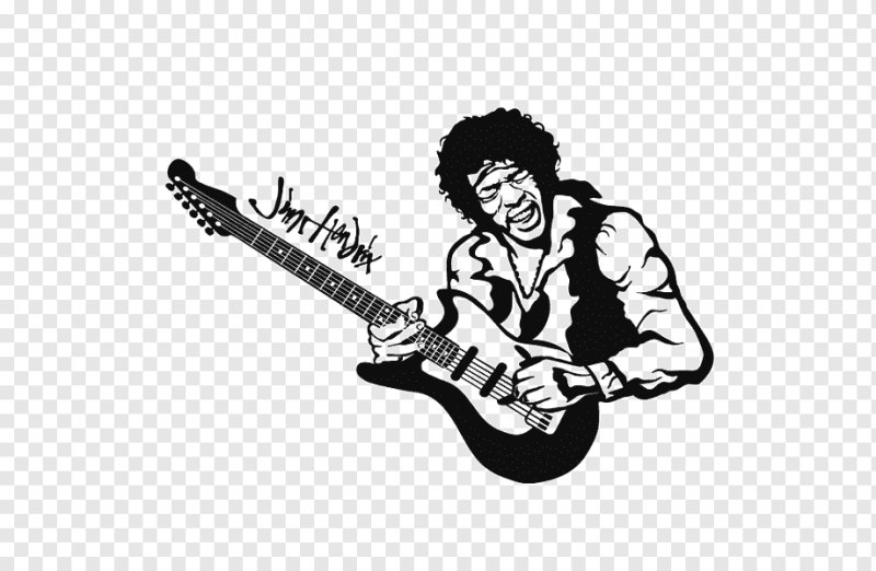 Джимми Хендрикс с гитарой