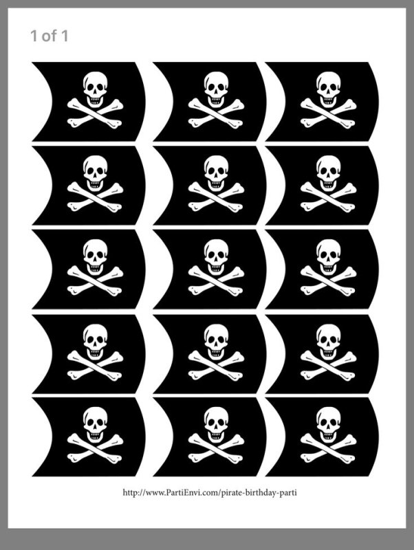 Пиратские флажки на шпажки