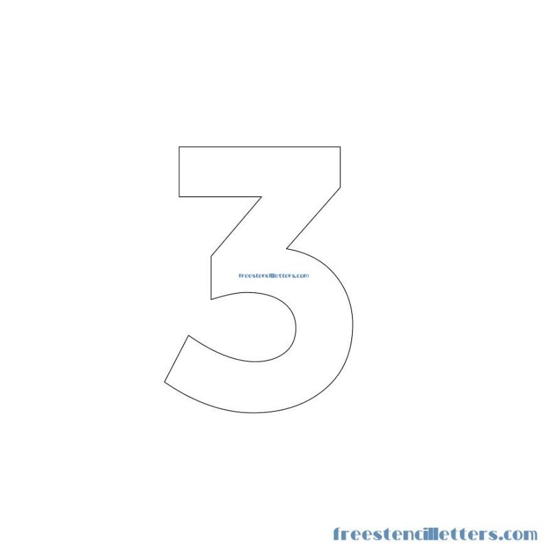Трафарет для торта цифра 3