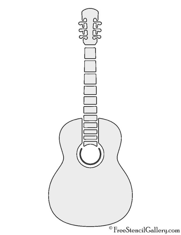 Гитара трафарет