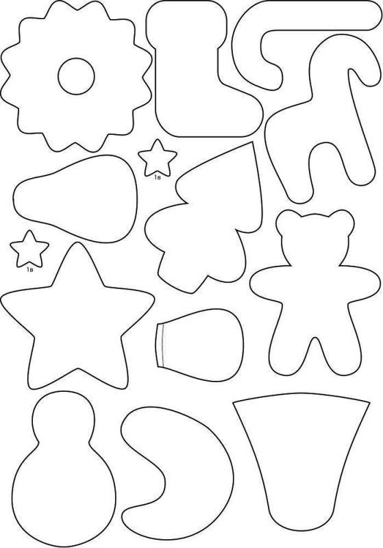 Новогодние игрушки из фетра выкройки