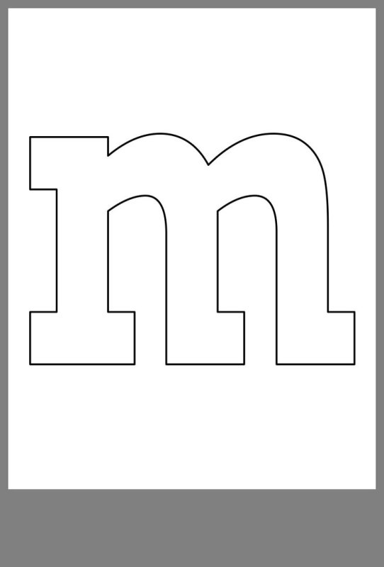 Буква m трафарет