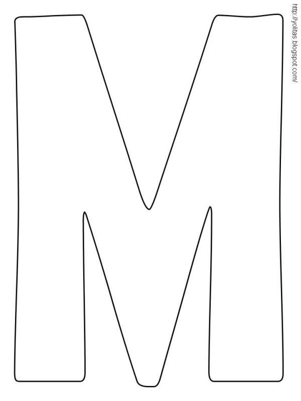 Буква м трафарет для вырезания