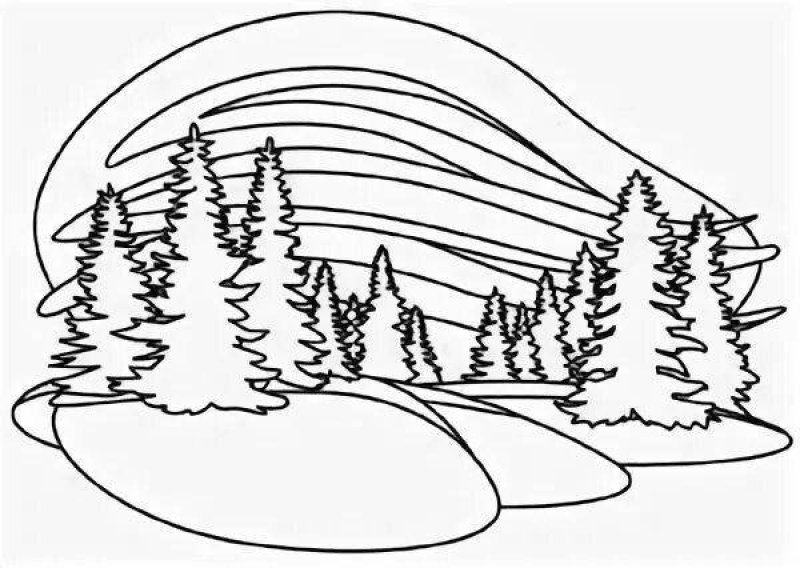 Полярное сияние раскраска для детей