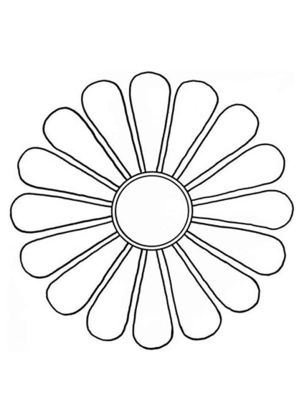Трафарет цветка Ромашка