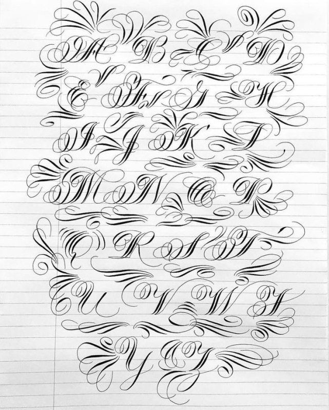 Каллиграфия упражнения копперплейт