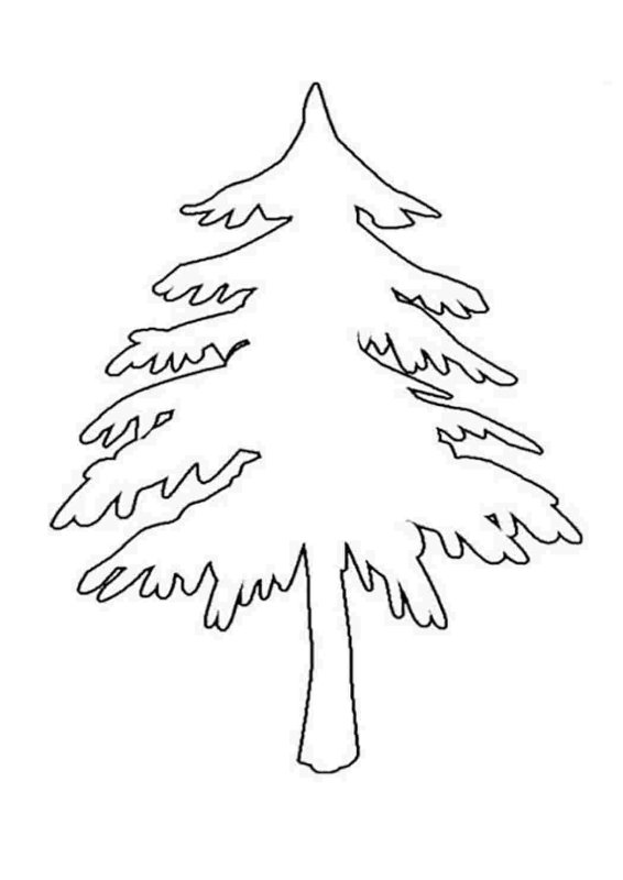 Трафарет елки для вырезания