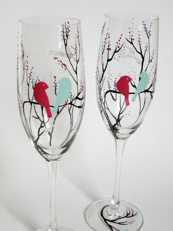 Роспись бокалов акриловыми красками