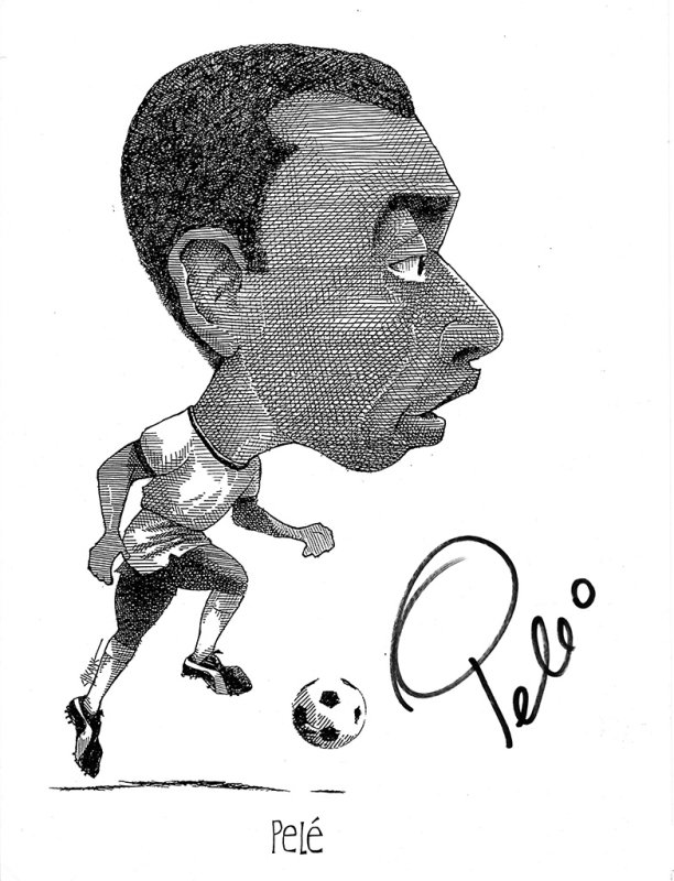 Пеле футболист рисунок