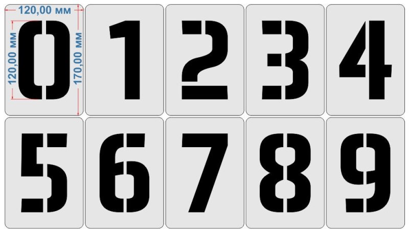 Трафареты цифры комплект