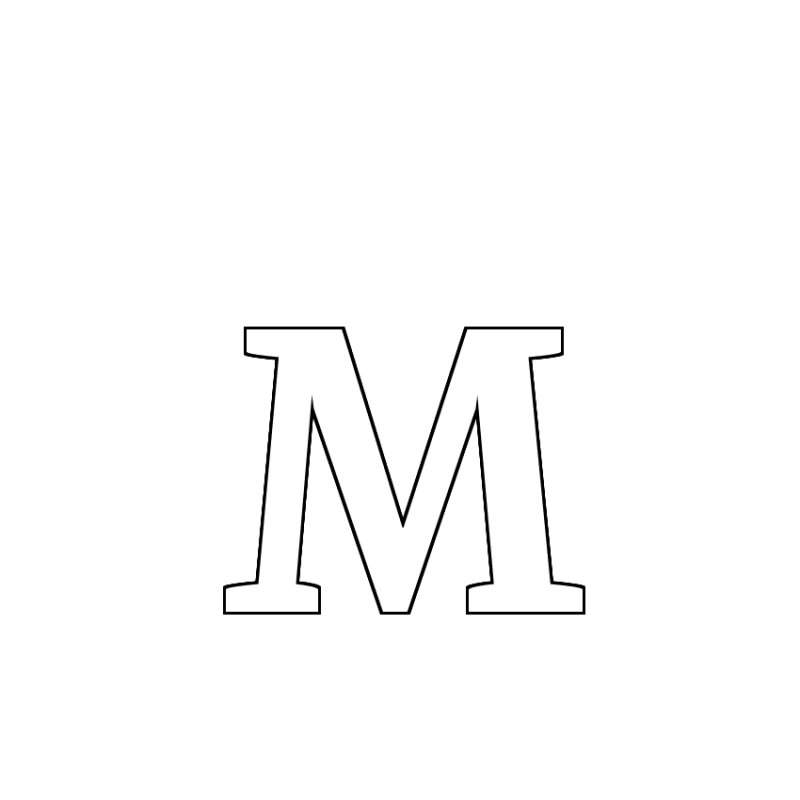 Трафаретная буква м
