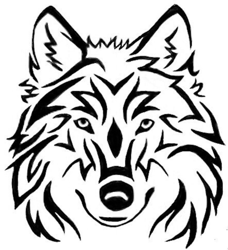 Трафарет волка для выжигания