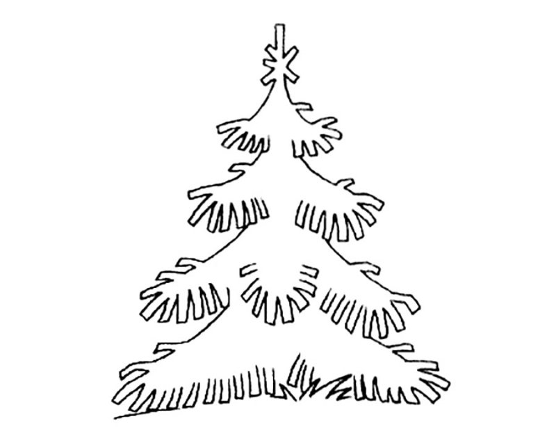 Ель раскраска