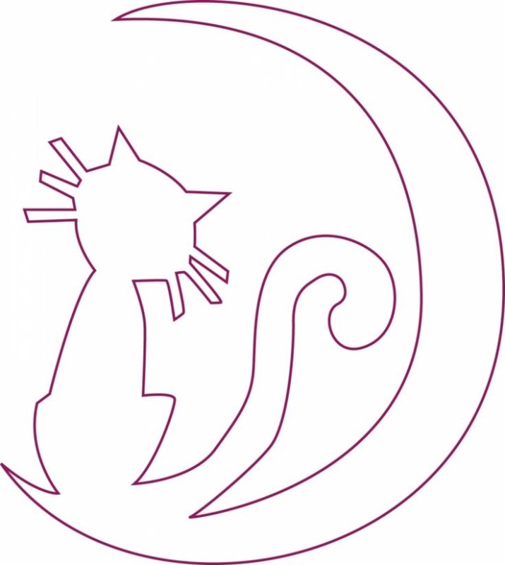 Трафарет котенка для вырезания