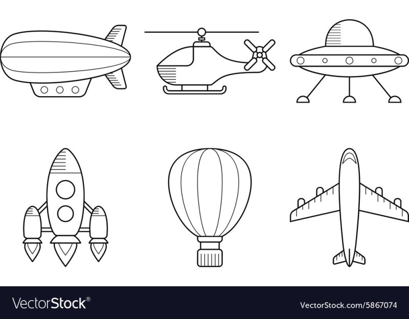 Воздушный транспорт раскраски для детей