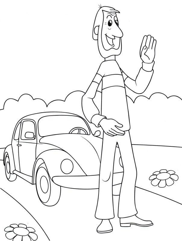 Папа дяди Федора из Простоквашино раскраска