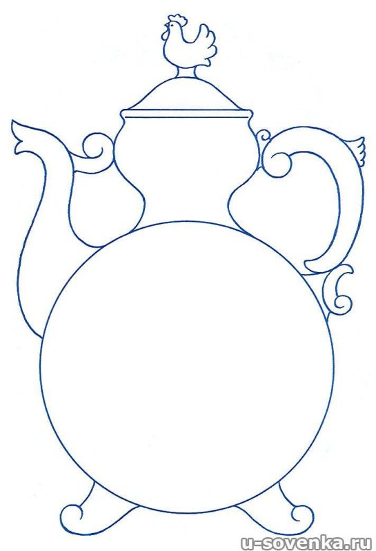 Трафарет чайника для росписи Гжель для детей
