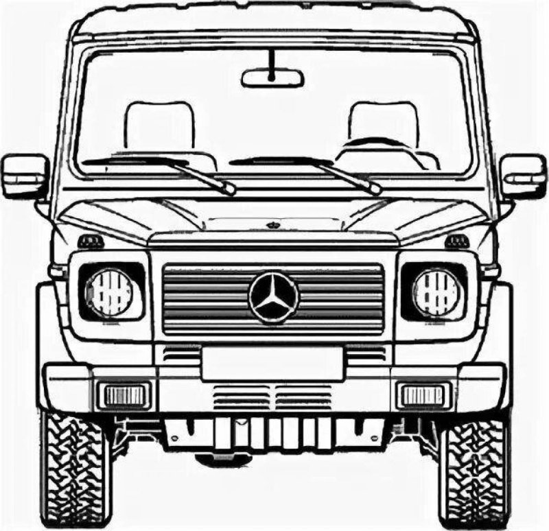 Раскраска Мерседес Бенц Гелендваген