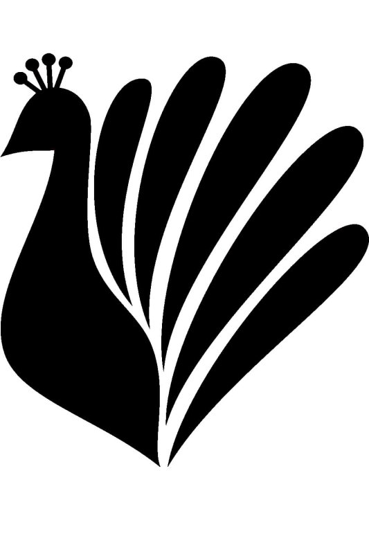 Павлин трафарет для вырезания