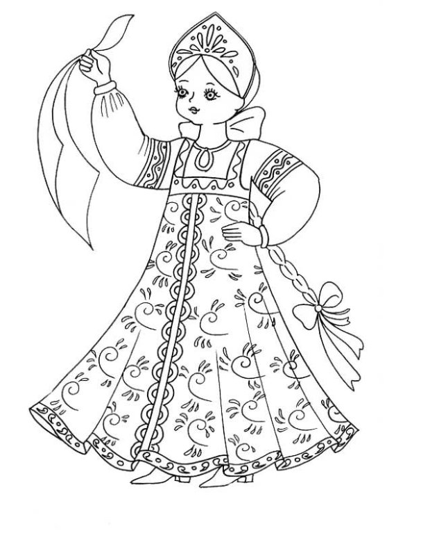 Русский народный костюм рисунок