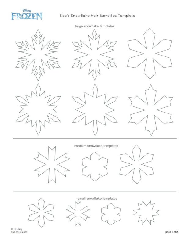 Трафарет снежинки для вырезания из фетра шаблоны
