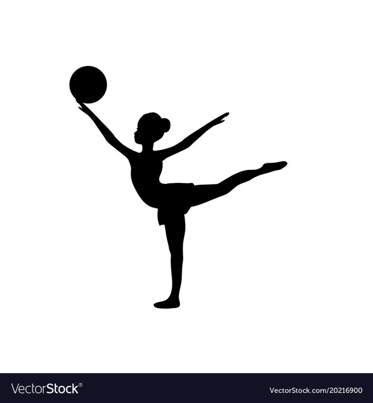 Гимнастика с мячом силуэт