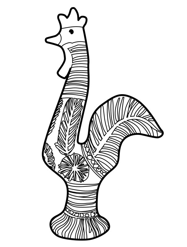 Филимоновская игрушка петух раскрасить