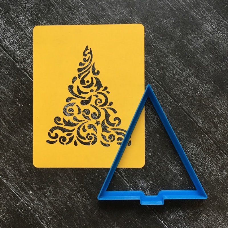 Трафарет елочка для пряника