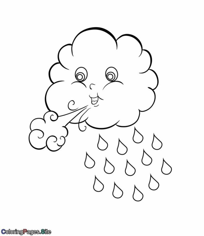 Тучка для раскрашивания детям