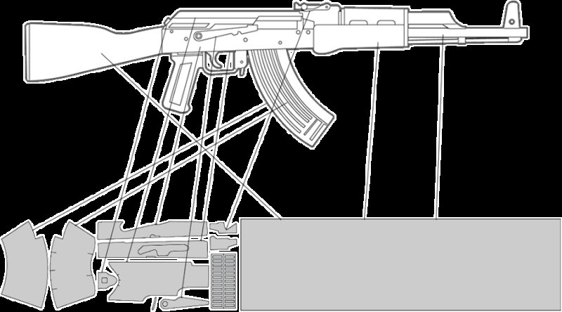 Ак74 автомат чертеж а4