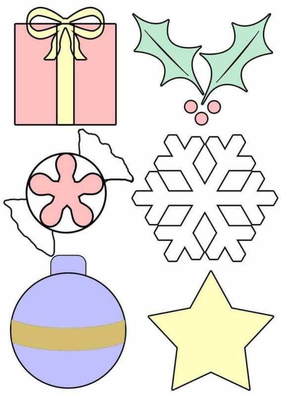 Новогодние игрушки из фетра шаблоны