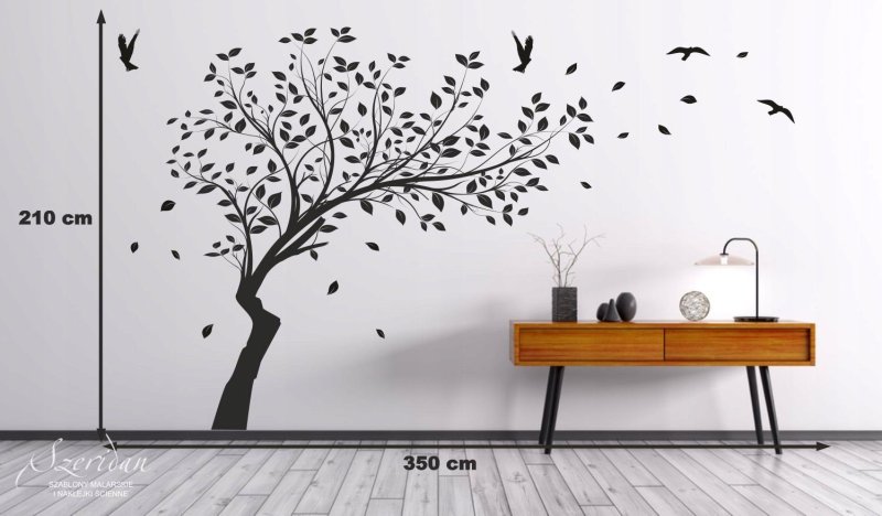 Трафареты деревьев для декора стен