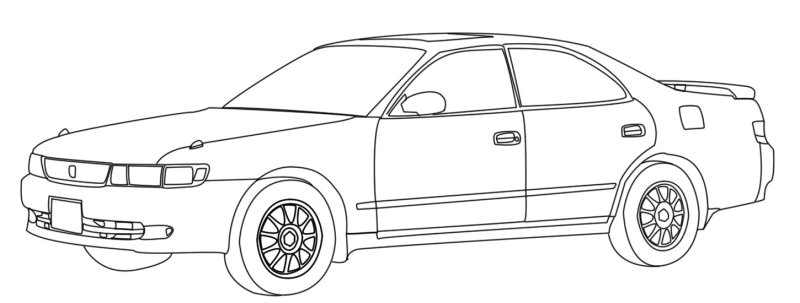 Тойота Марк 2 90 раскраска сбоку