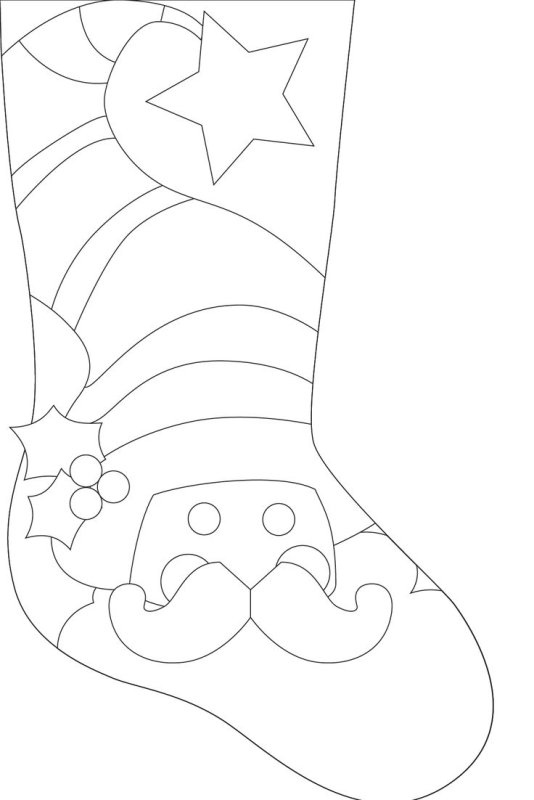 Новогодний сапожок шаблон