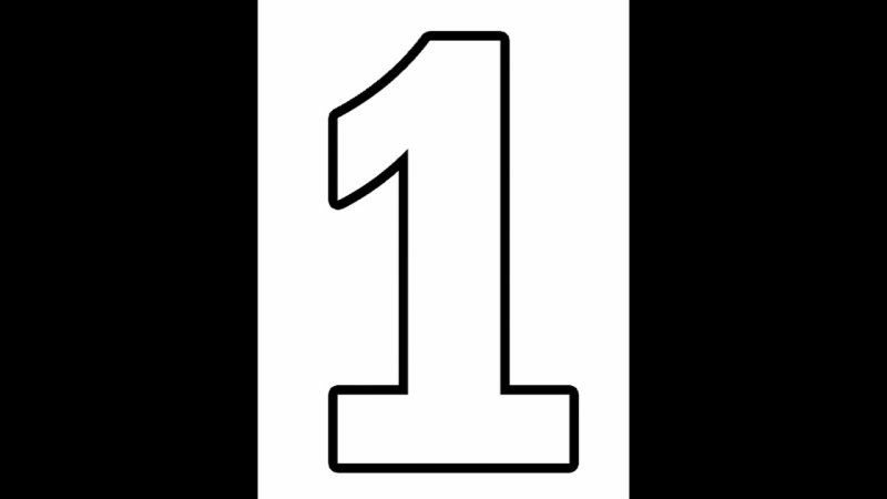 Цифра 1 трафарет