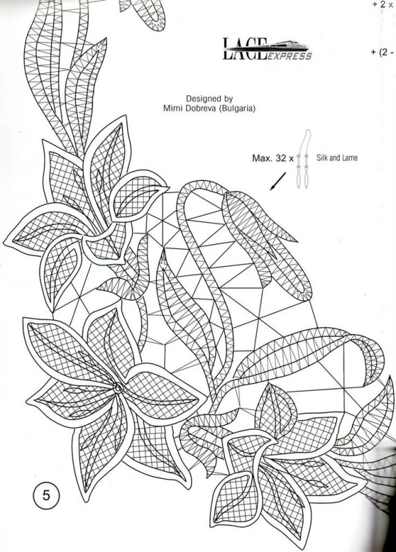 Румынское шнурковое кружево трафарет