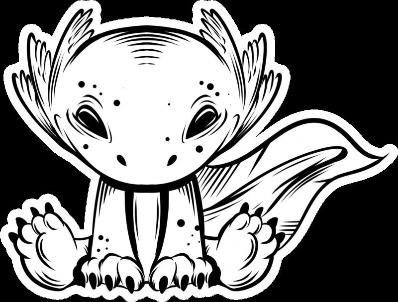 Аксолотль рисунок раскраска