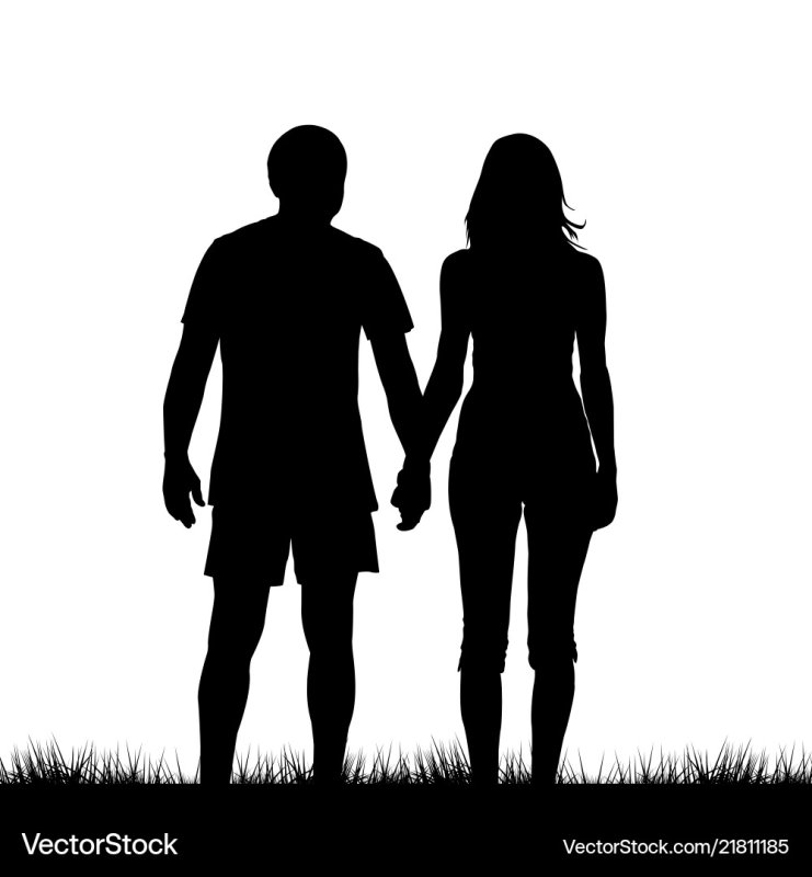 Силуэт девушки и парня