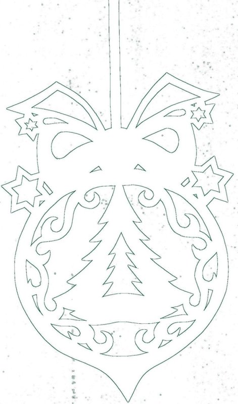 Новогодние шары трафареты на окна