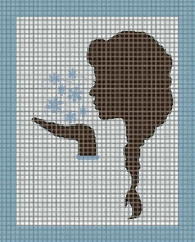 Девочка дует на снежинки