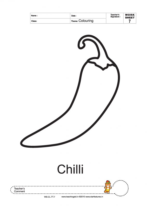 Перец раскраска