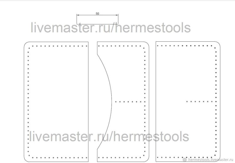 Выкройка кошелька из кожи