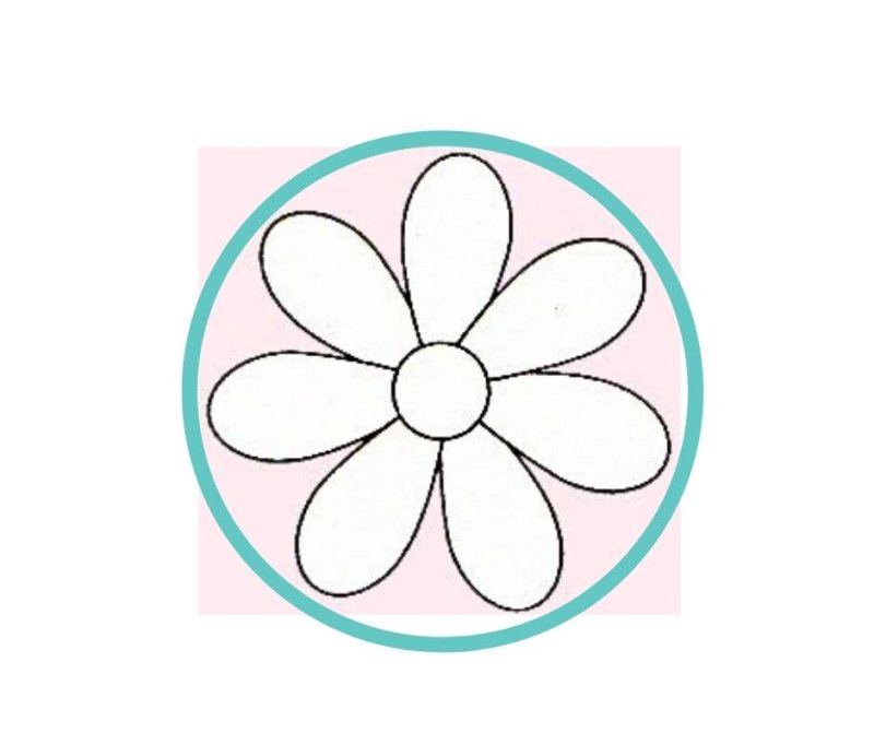 Ромашка 7 лепестков трафарет