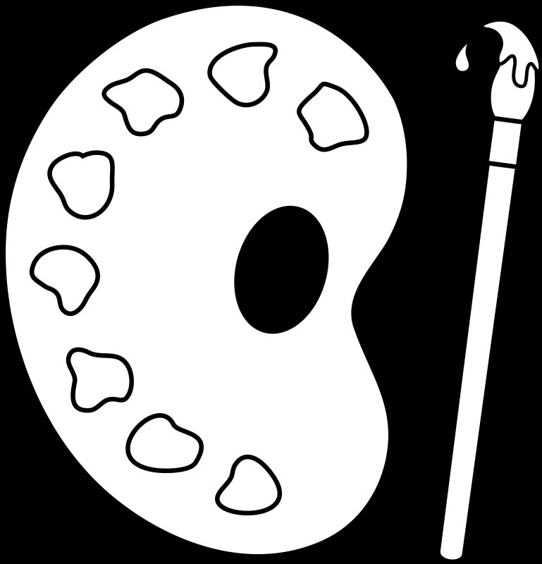 Раскраска палитра с красками