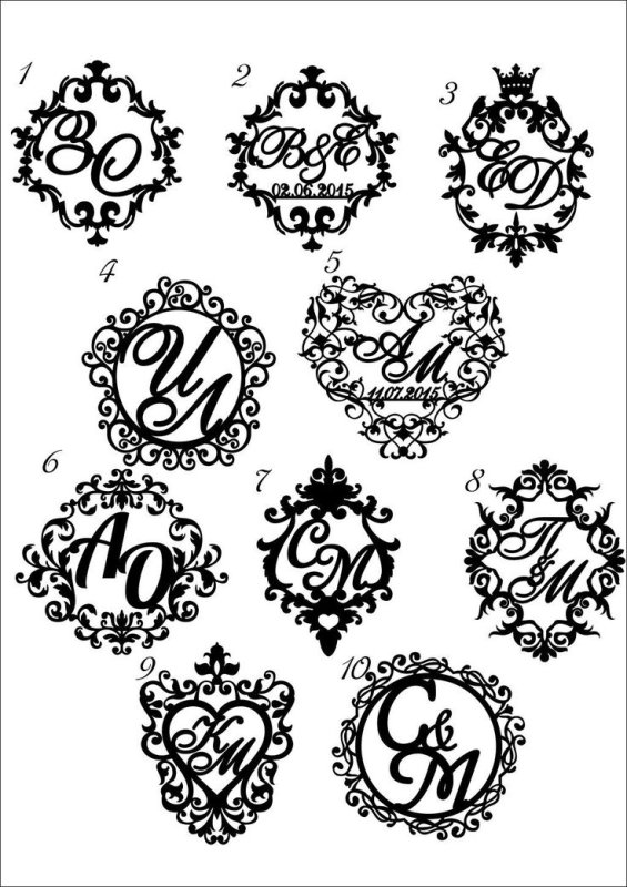 Трафарет инициалы